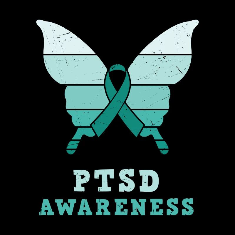 Papillon Ptsd Sensibilisation Ruban sarcelle