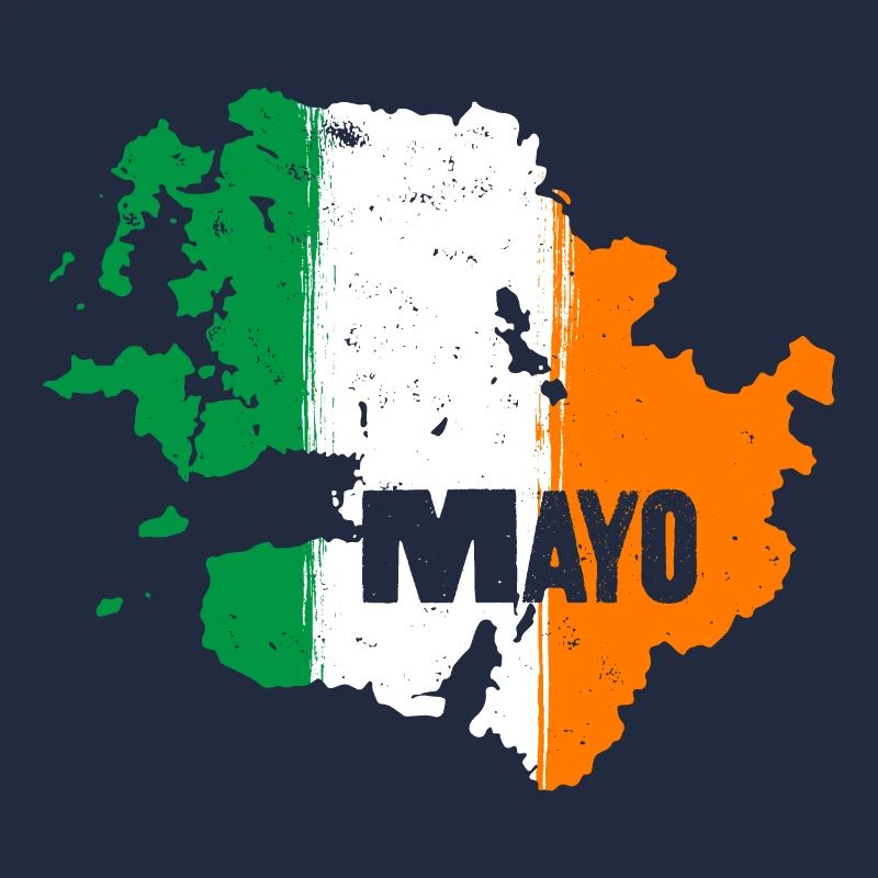 | du comté de Mayo Ireland Contour de la carte du drapeau