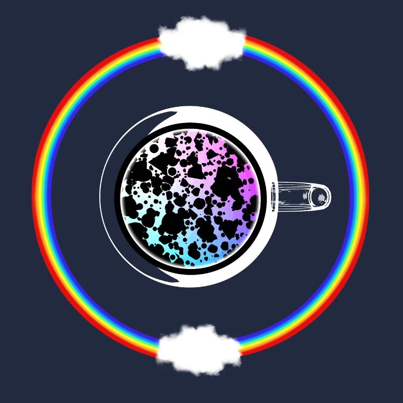 Kaffeetasse mit Regenbogen