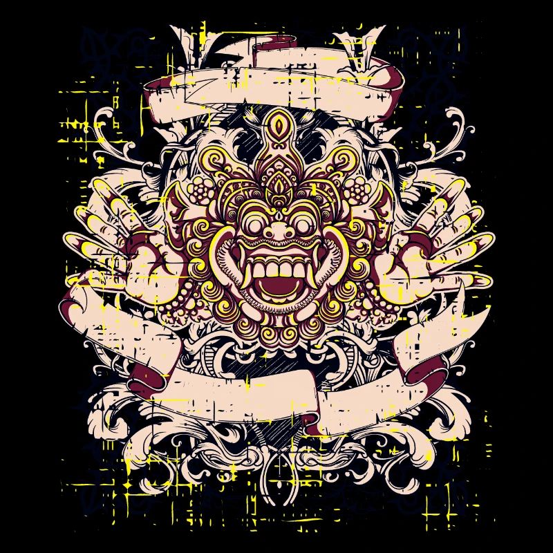 Ein Schönes und Lustiges Bali Dämon Design