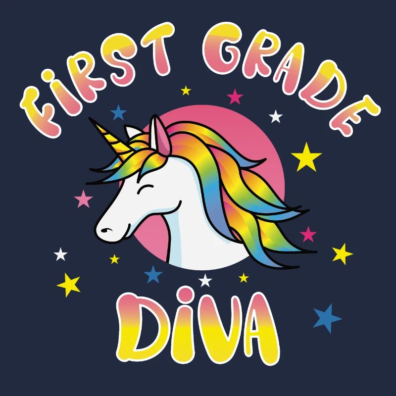 First Grade Diva Einhorn Einschulung Geschenk