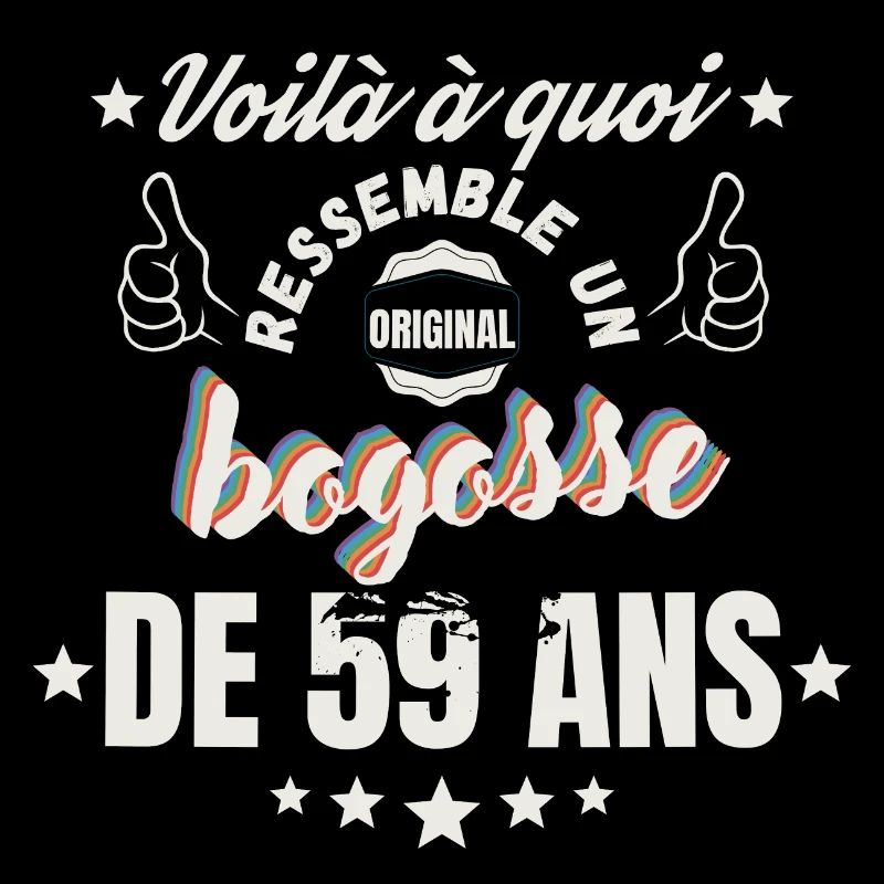 Teeshirt Bogosse de 59 Ans Humour