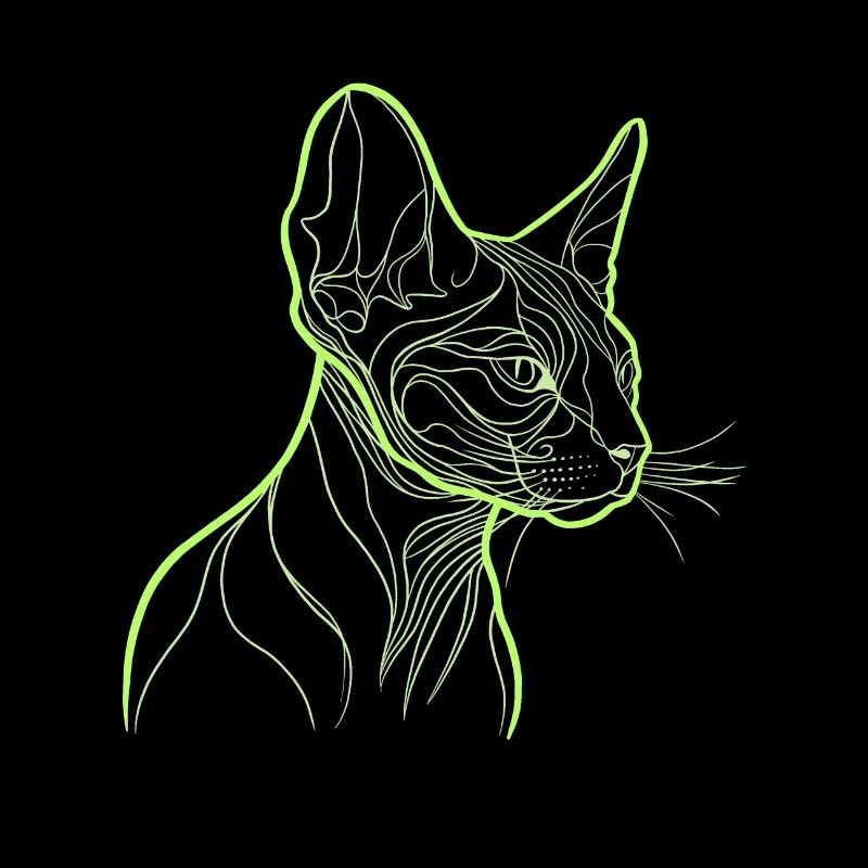 Cat sphinx line art