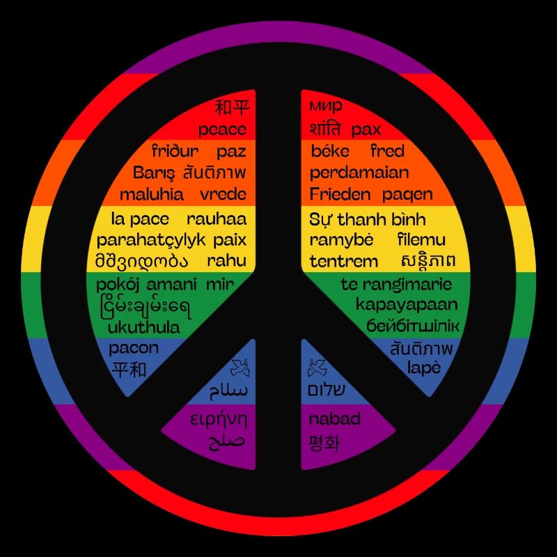 Signe arc-en-ciel de paix.
