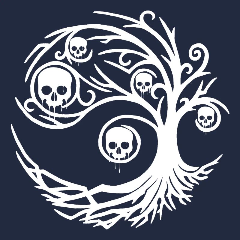 White tree with skulls