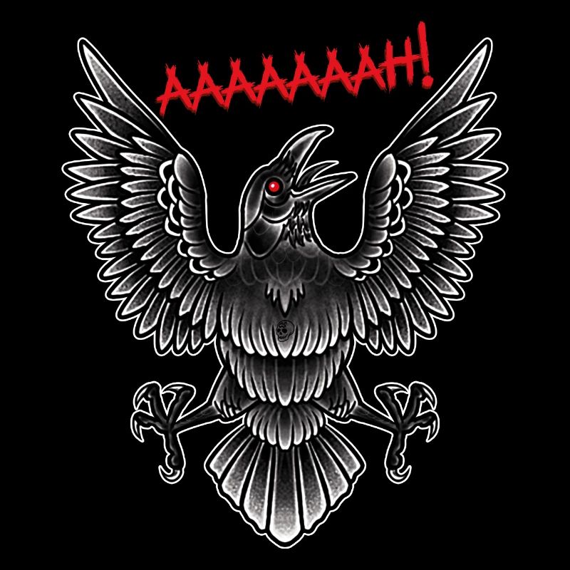 Corbeau noir volant