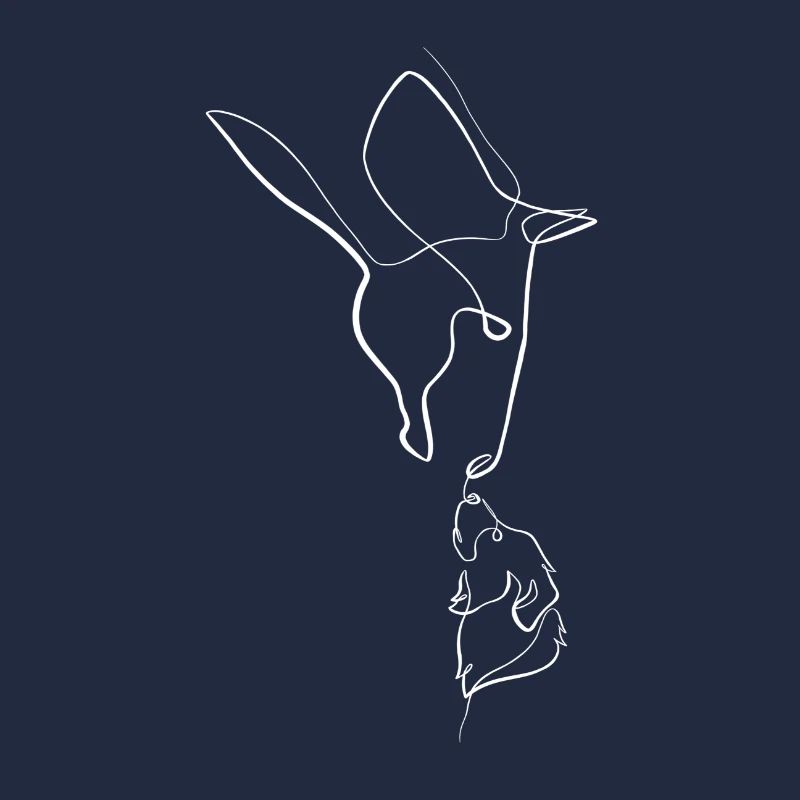 Chien et cheval single line