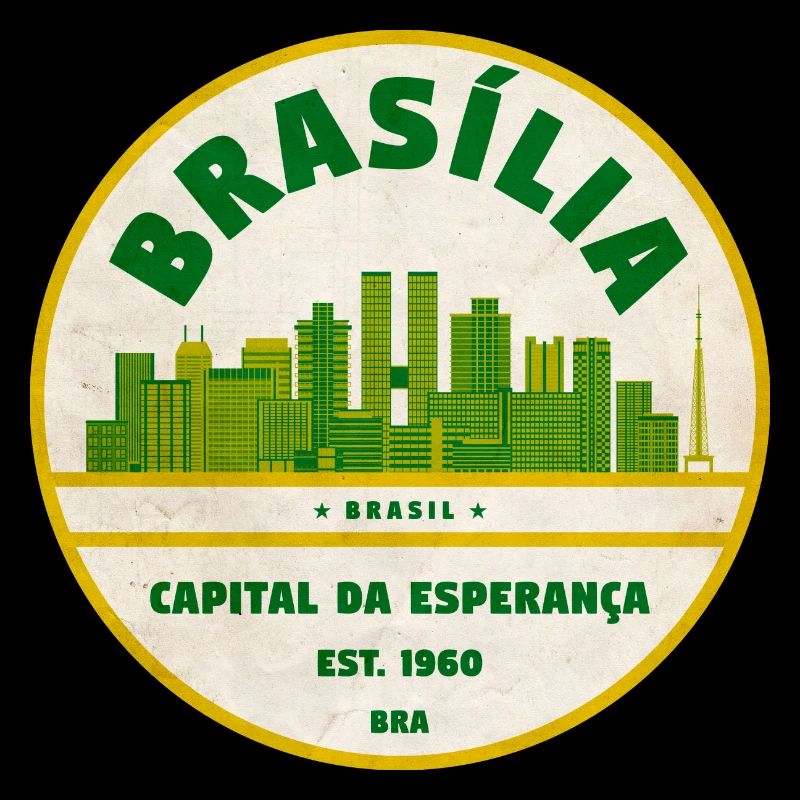 Brasília Skyline Retro Emblem