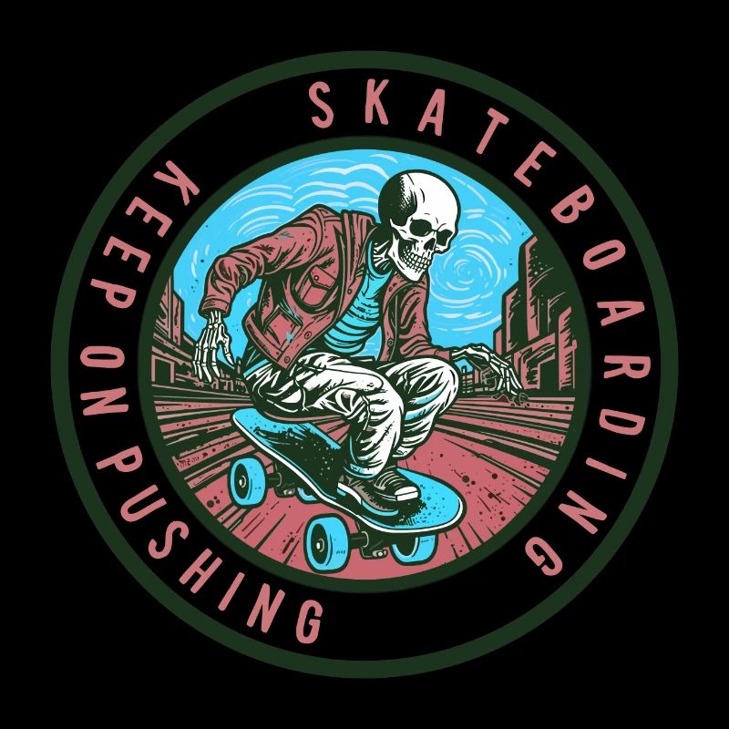 Skull Skeleton Skateboard Skater