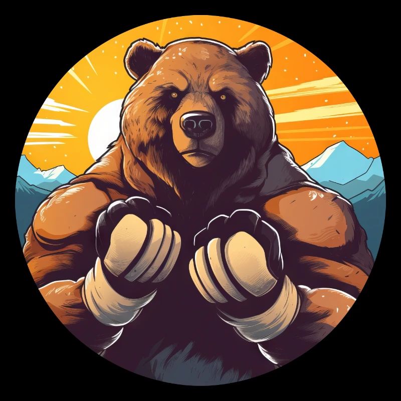 Bear Fitness Training Boxing Boxer Sunset