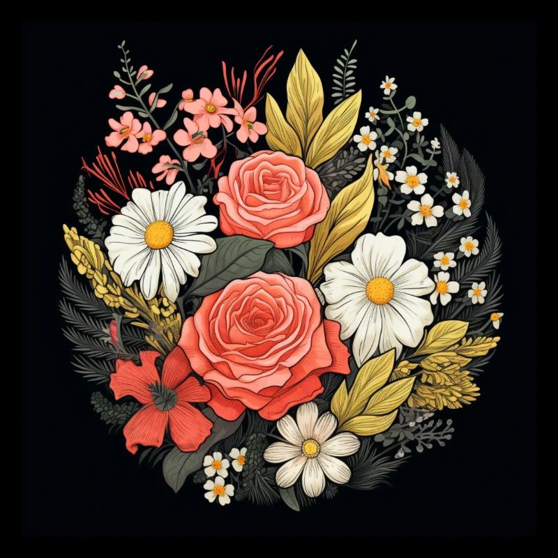 Botanical Circle Stylish Design for a TShirt