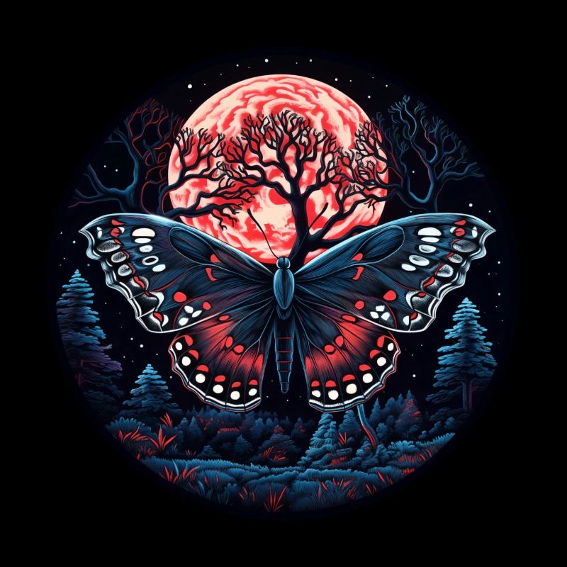 Insect moth butterfly at night
