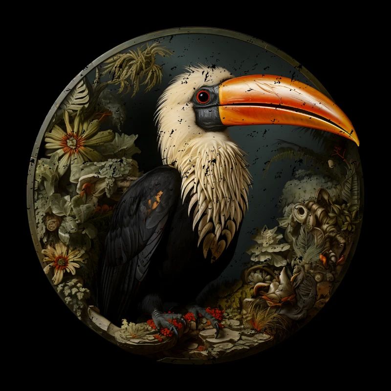 Utopian bird retro style