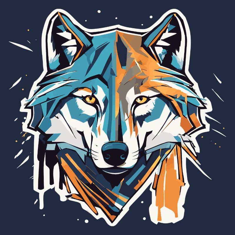 Geometric Wolf Head