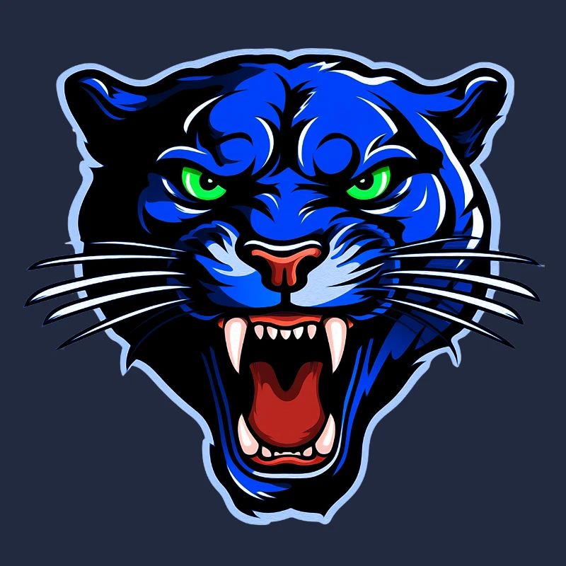 Tête de panthère Bleu