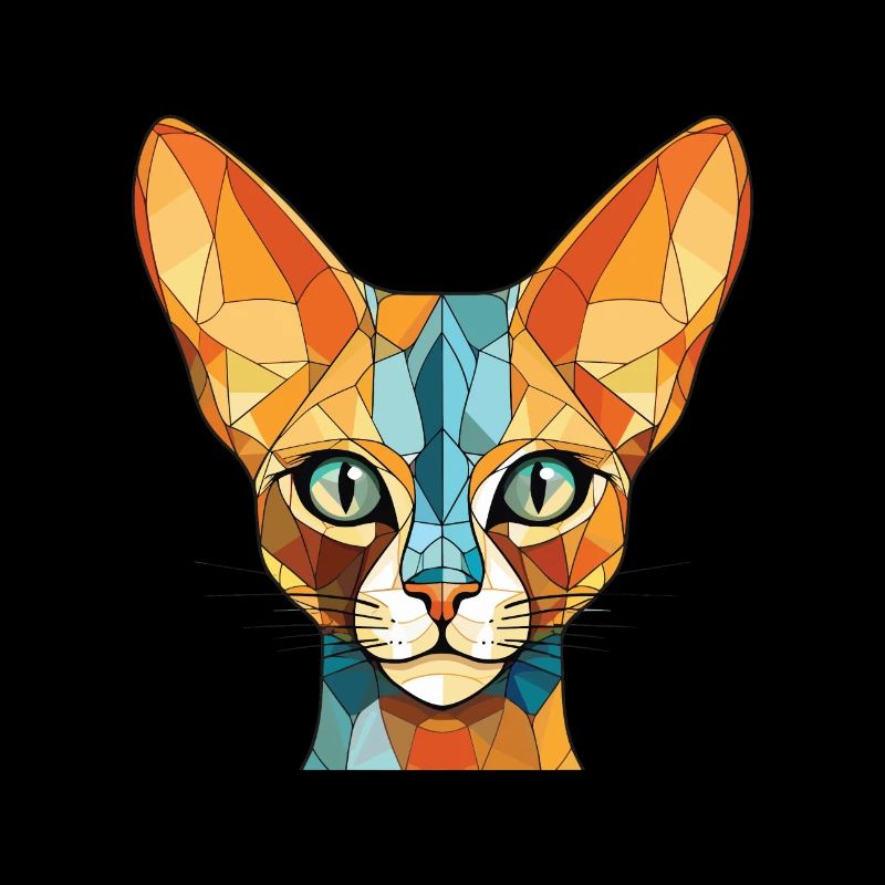 Abessinische Katze Bunte Aquarell-Illustration