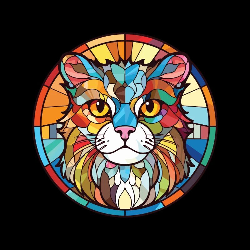 Illustration d’aquarelle colorée American Curl Cat