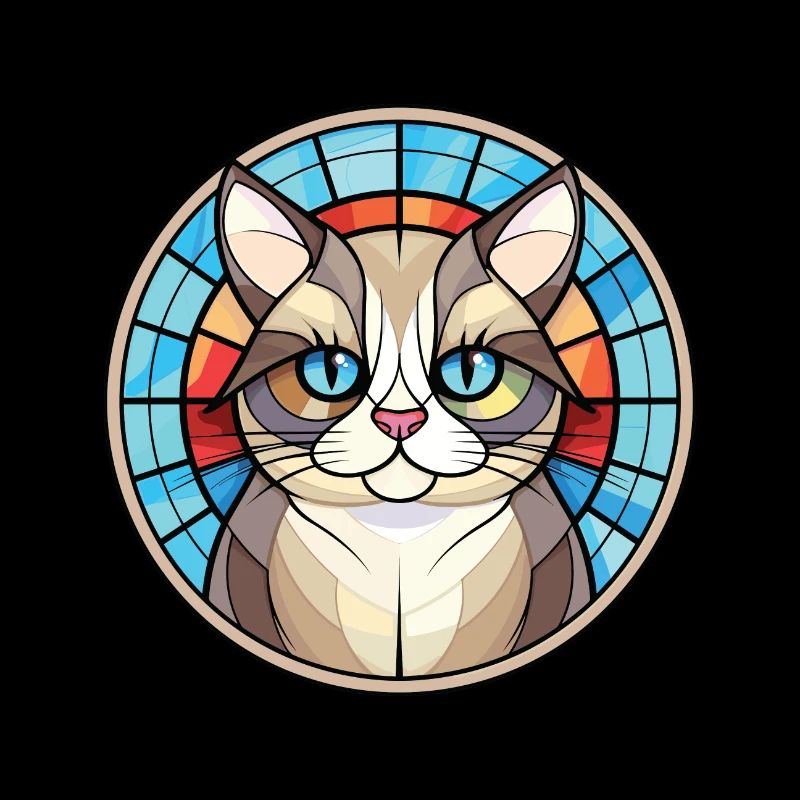 Illustration à l’aquarelle colorée de race de chat de Birmanie