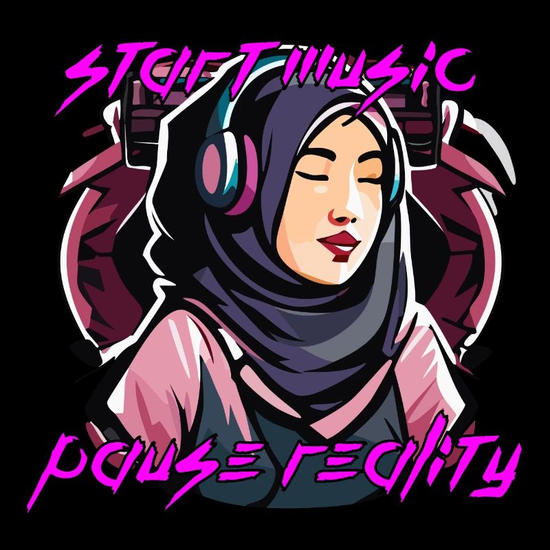 Fille mélomane avec hijab