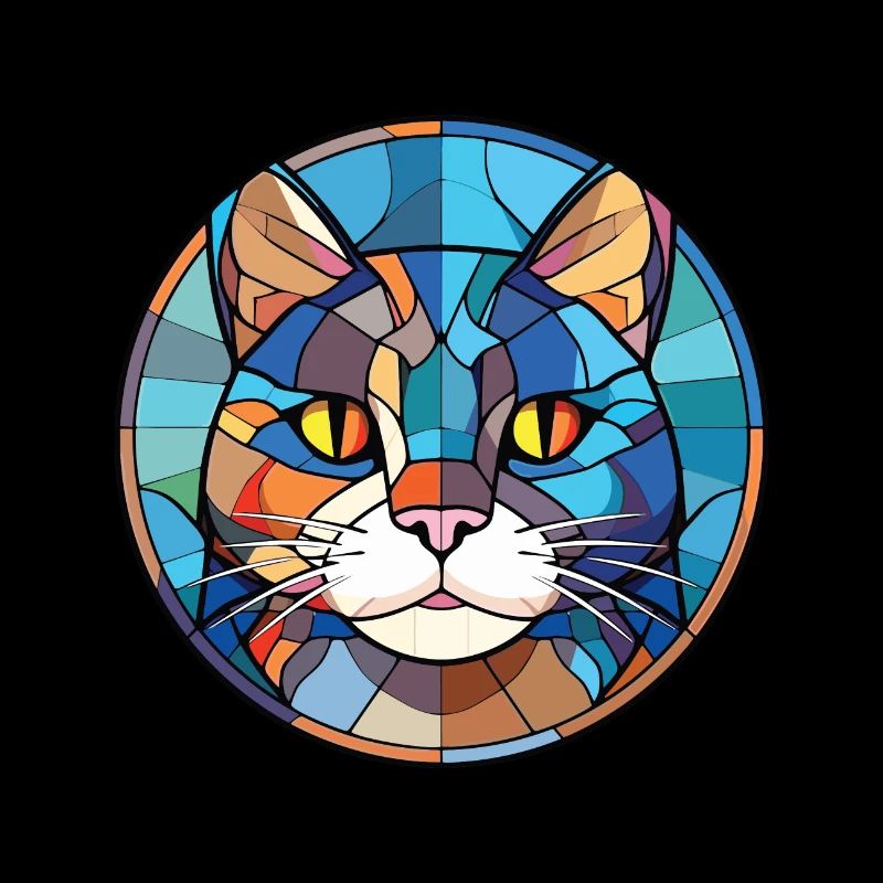 Schottische gerade Katze bunte Aquarell-Karikatur