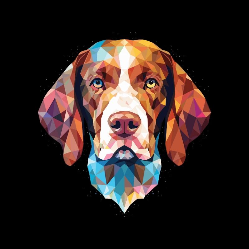 French Gascony Pointer Dog Breed Watercolor Glass