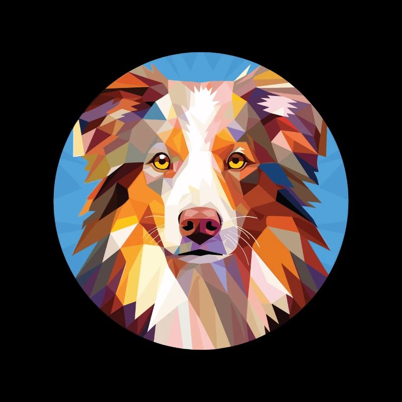 Australian Shepherd Hunderasse Buntes Aquarell