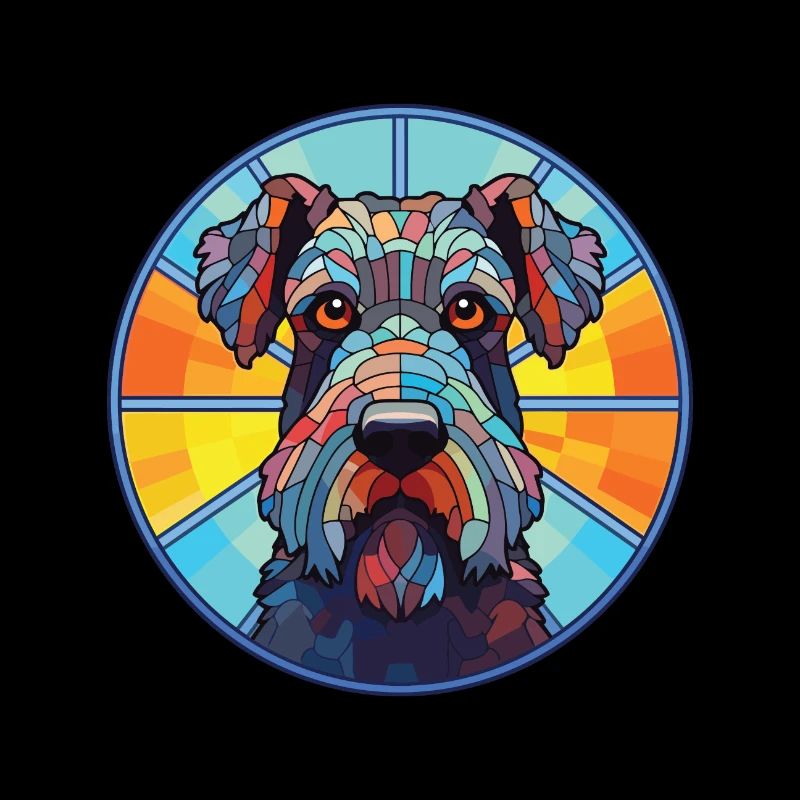 Kerry Blue Terrier Hunderasse buntes Aquarell