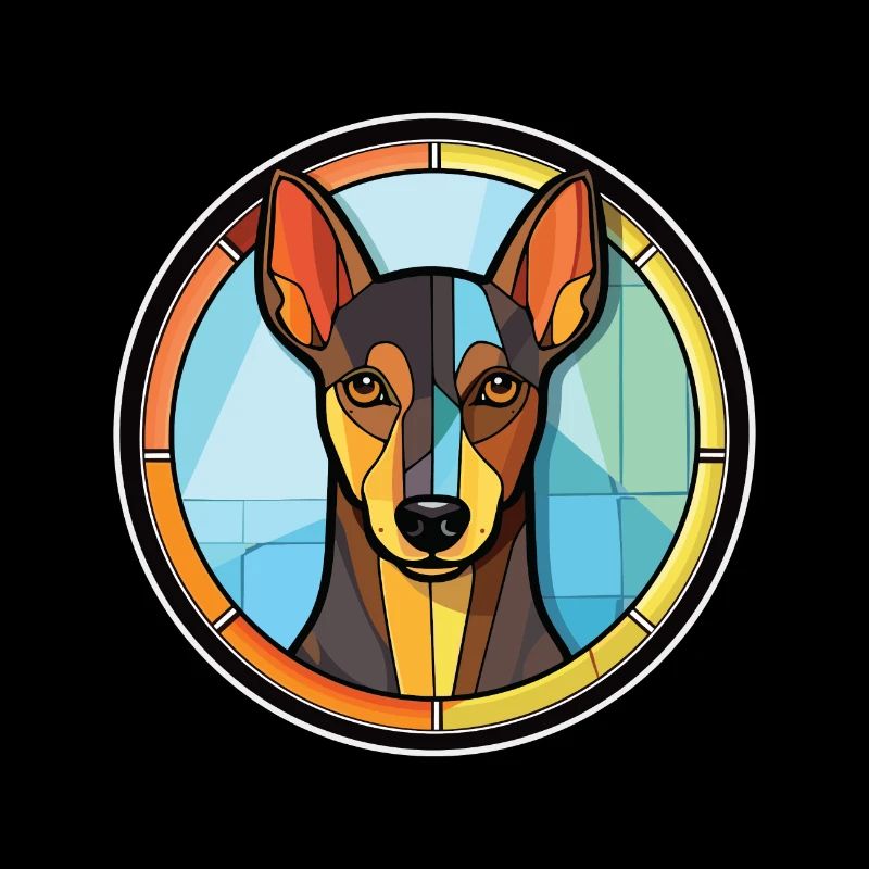 Manchester Terrier Hunderasse buntes Aquarell