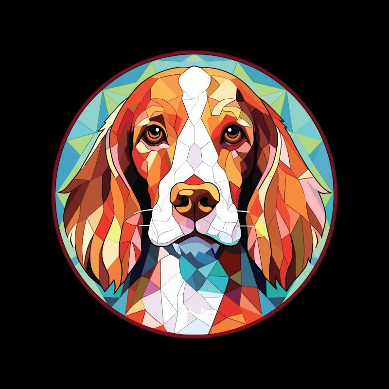 Welsh Springer Spaniel chien race verre aquarelle