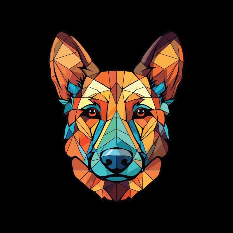Georgischer Schäferhund Rasse buntes Aquarell