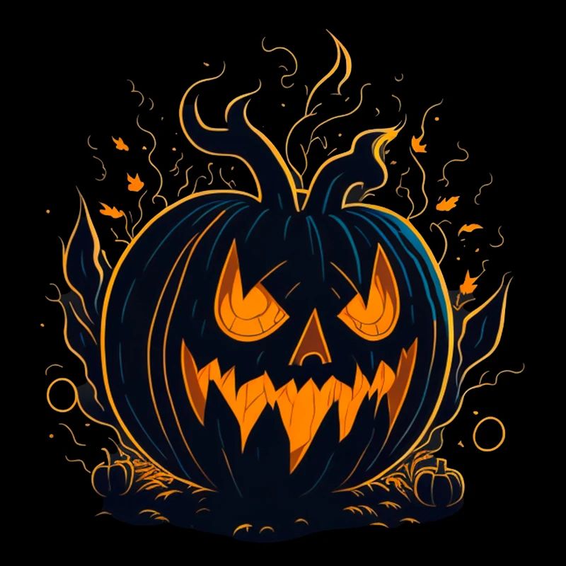 Glowing pumpkin head for Halloween