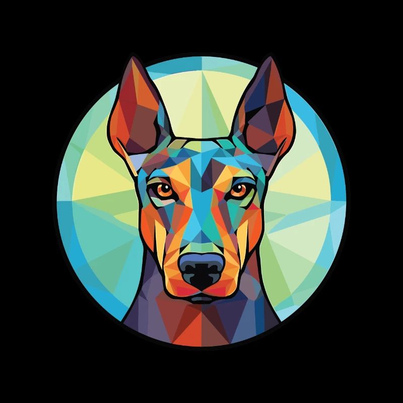 Dobermann Hunderasse Aquarell Glas Illustration