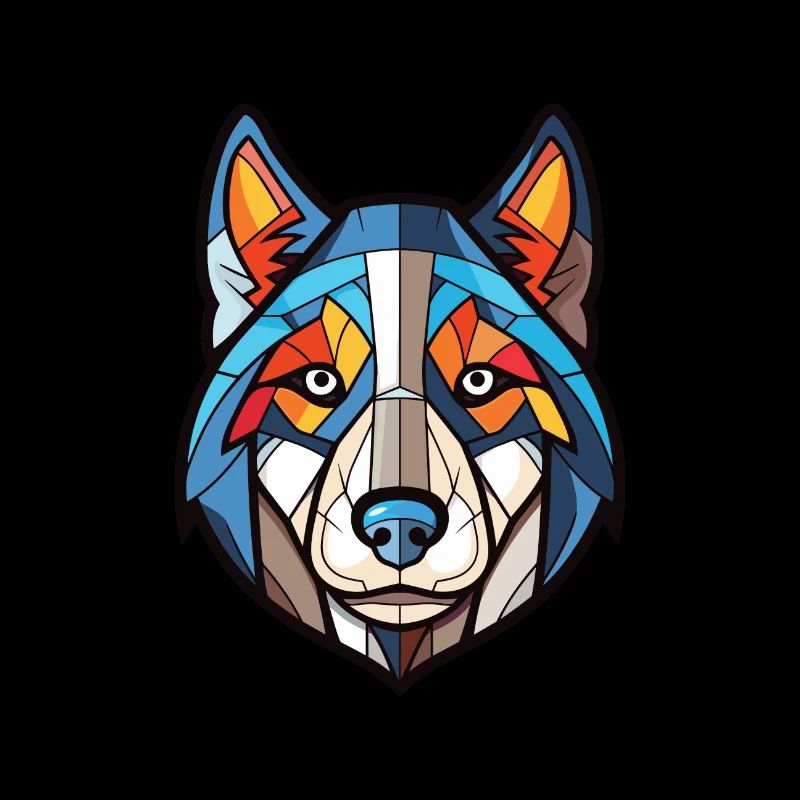 Husky-Hunderasse Bunte Aquarell-Illustration