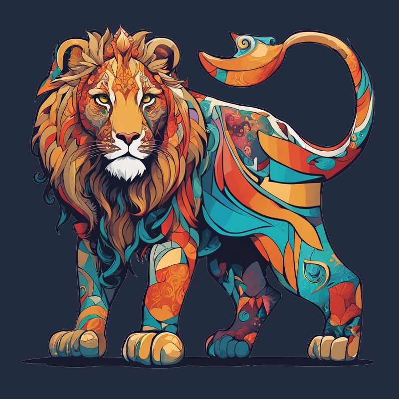 Colourful pattern Lion
