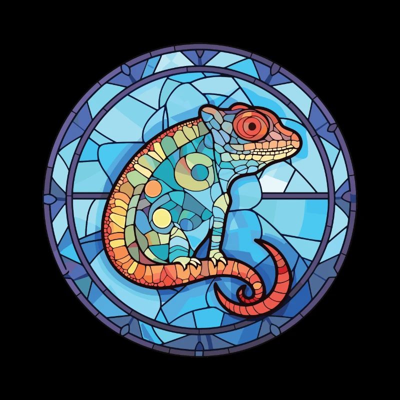 Illustration animale aquarelle colorée caméléon