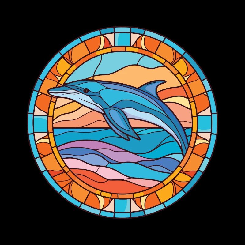 Illustration animale aquarelle colorée de dauphin