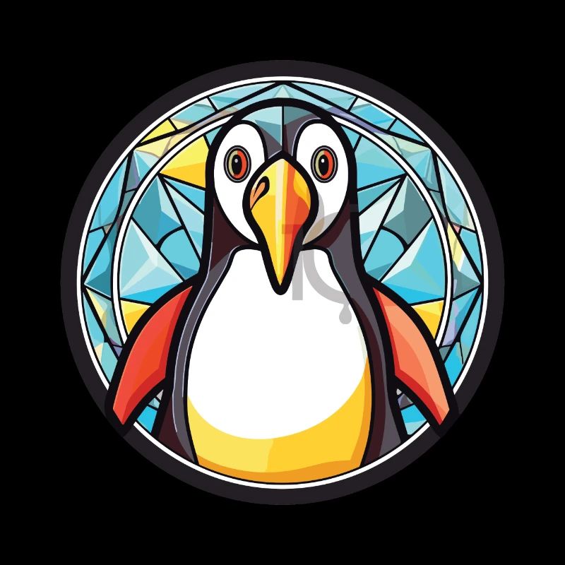 Pinguin bunte Aquarell-Tierillustration