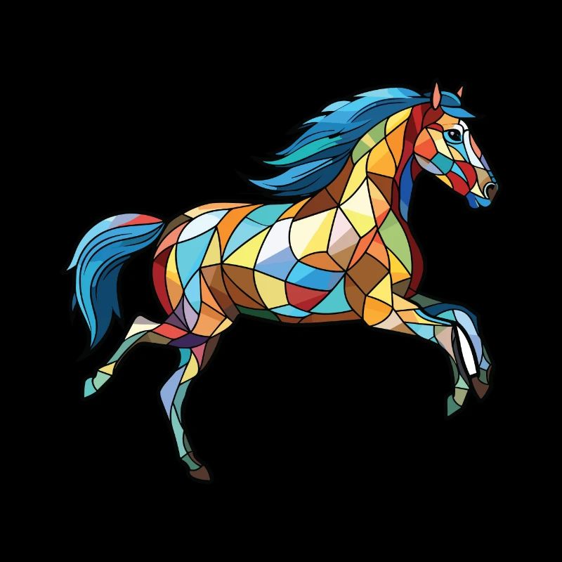 Pferd rennt Galopp buntes Aquarell Tier