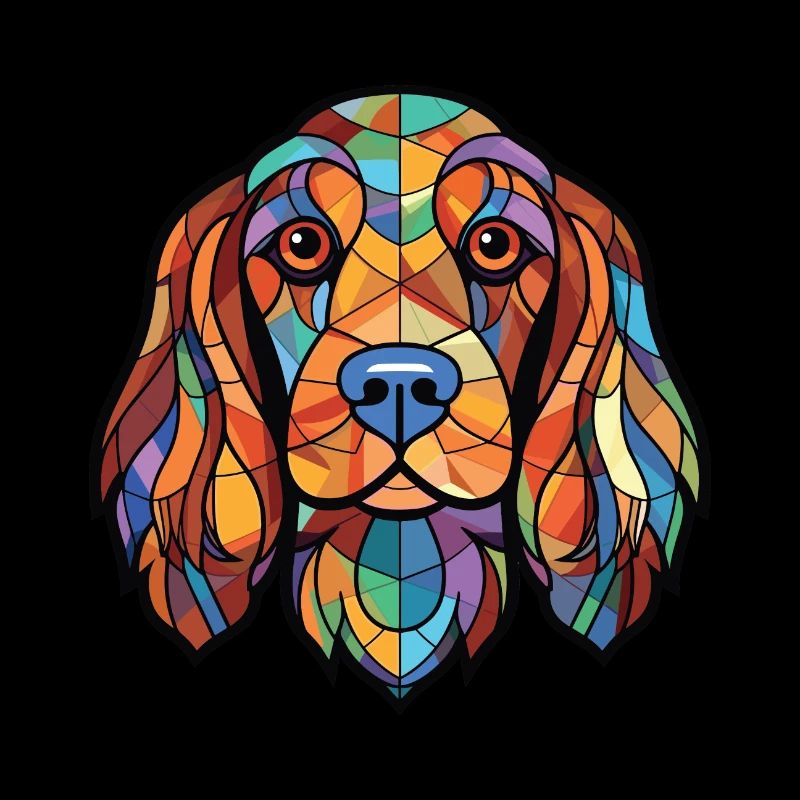 Englischer Cocker Spaniel Hund Buntes Aquarell Haustier