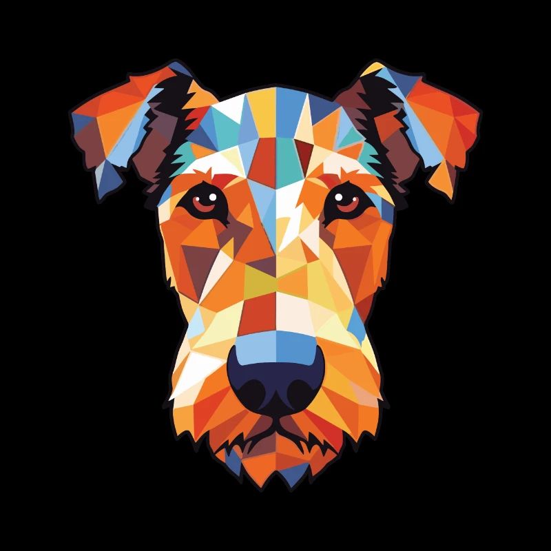 Airedale Terrier Hund Buntes Aquarell Tier