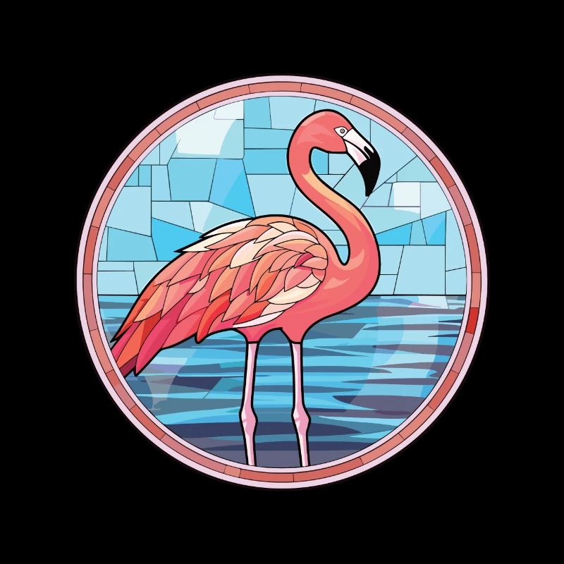 Flamingo bunte Aquarell-Tierillustration