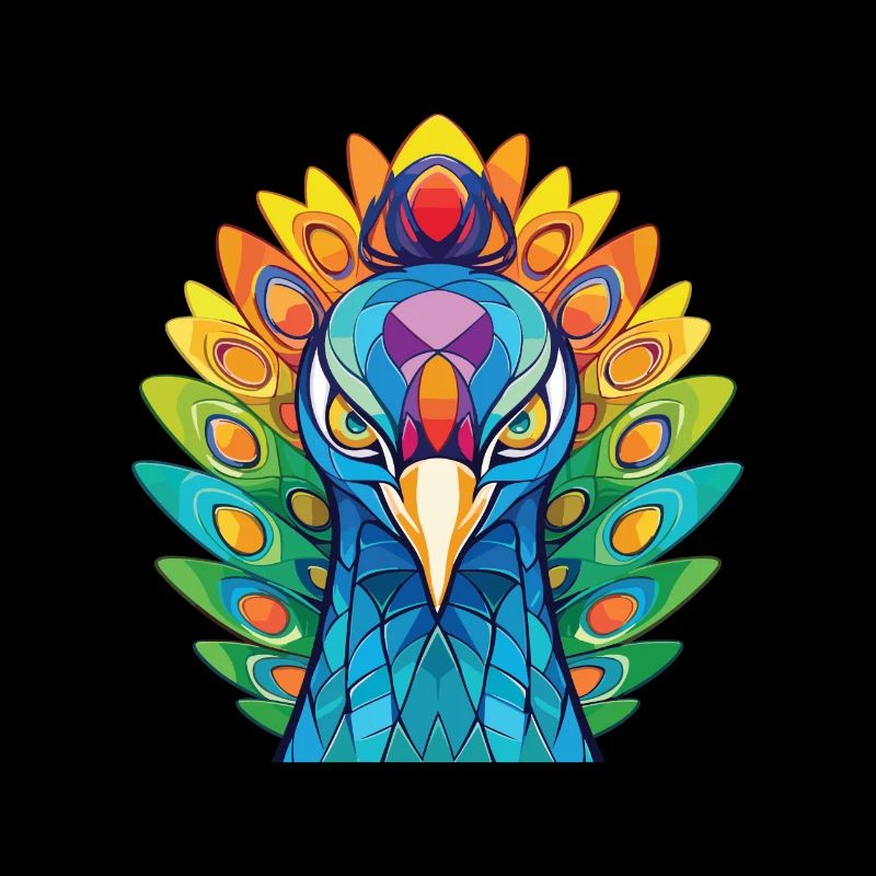 Pfau Buntes Aquarell Tier Illustration