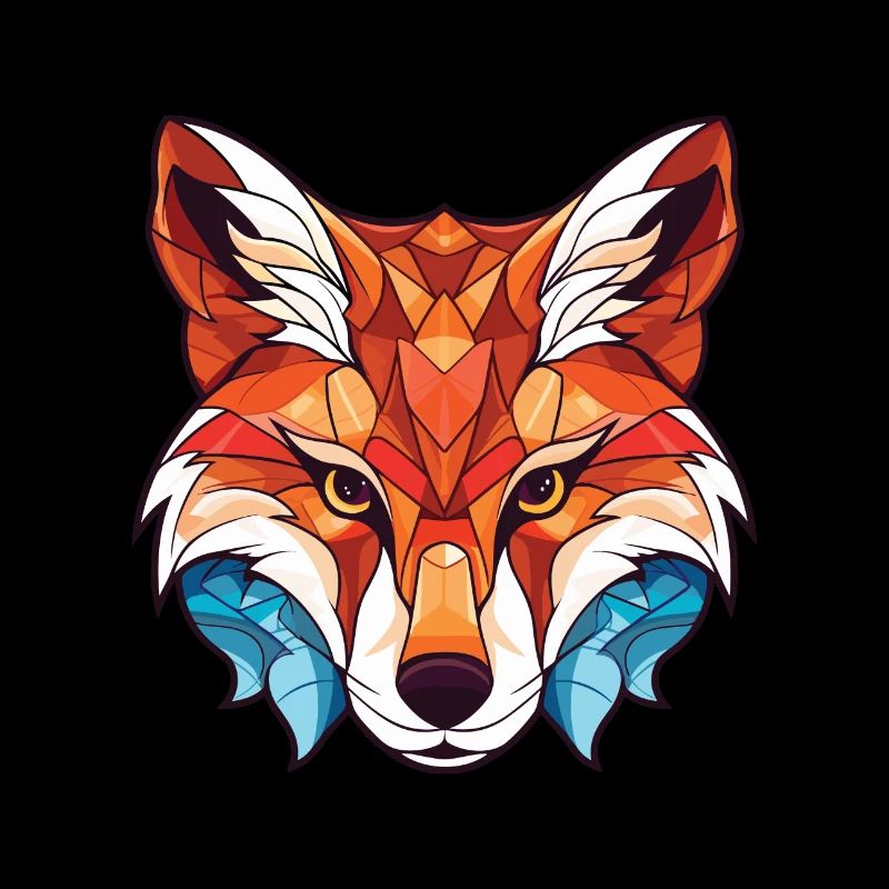 Fuchs buntes Aquarell Tier Haustier Illustration