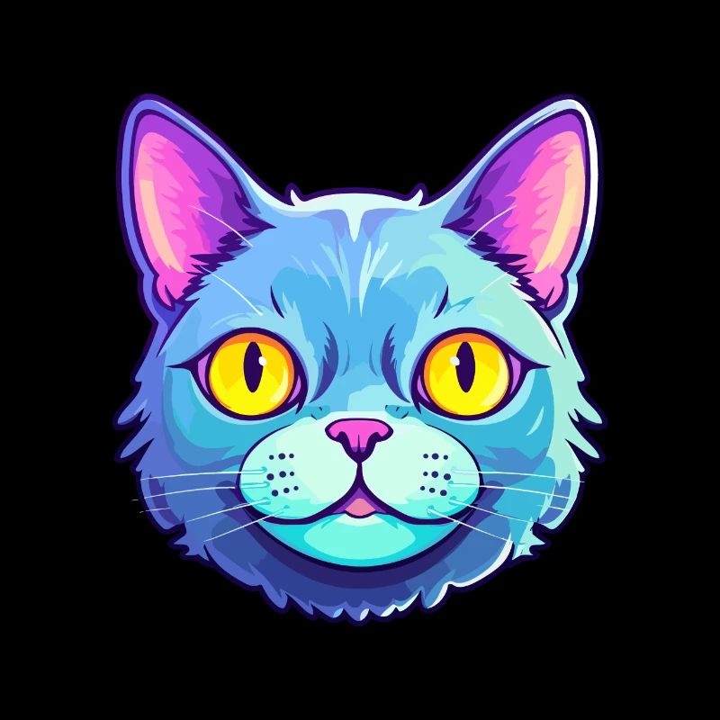 Britisch Langhaar Katze Aquarell Karikatur Kawaii