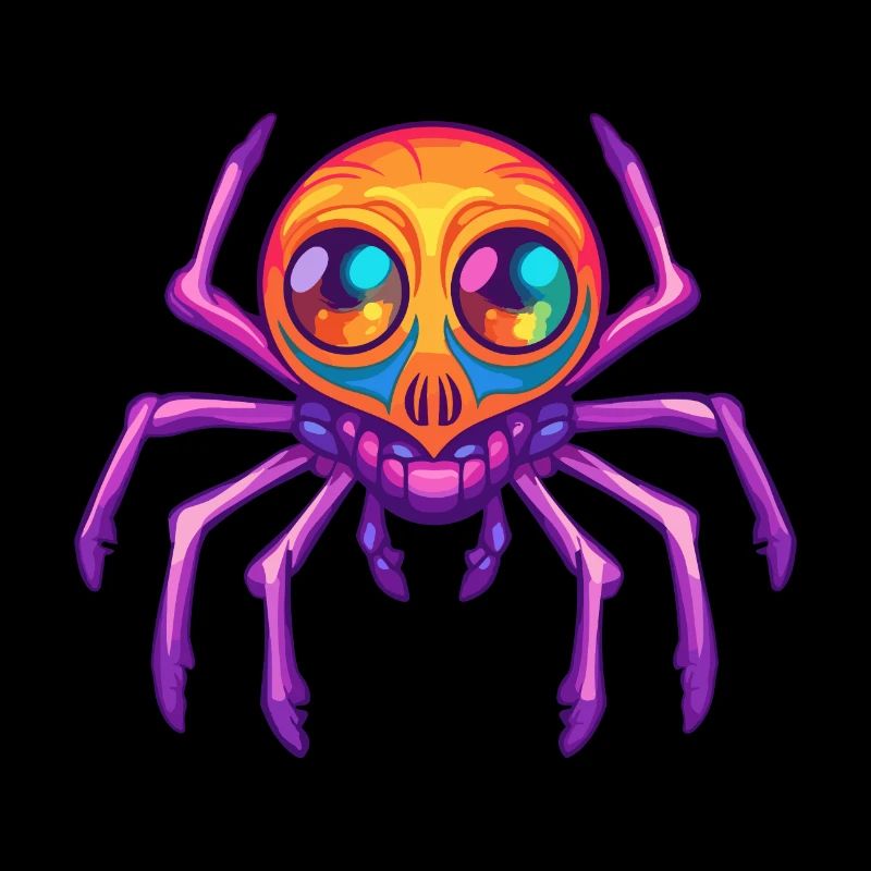 Spinne buntes Aquarell Cartoon Kawaii Tier