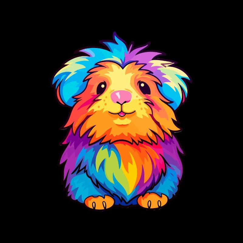 Cochon d’Inde Aquarelle Colorée Dessin Animé Kawaii Anim