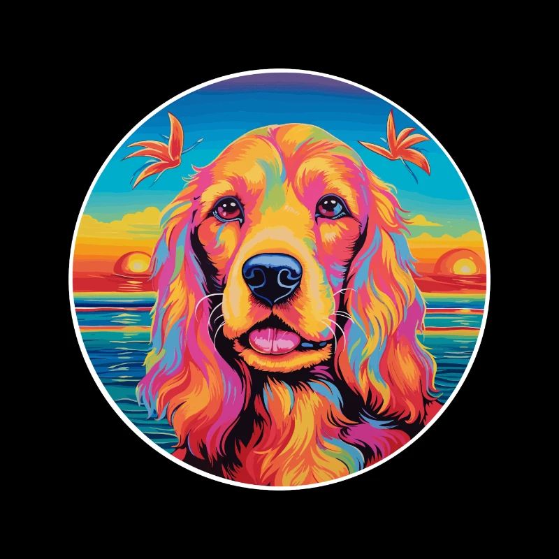 American Cocker Spaniel Chien Race Coloré Dessin Animé
