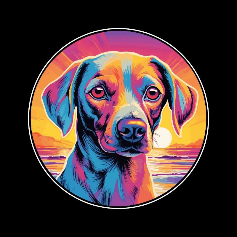 Koolie chien race coloré dessin animé aquarelle