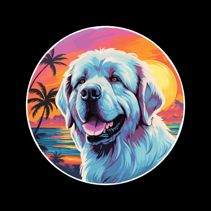 Pyrenäen-Mastiff-Hunderasse Bunte Karikatur Wasserc