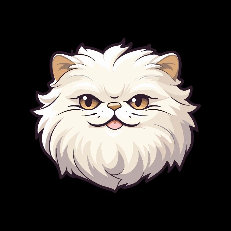 Britisch Langhaar Katze Karikatur Aquarell Clipart
